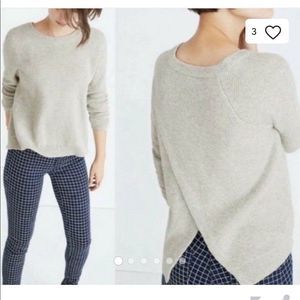 Green Madewell waffle knit cross open back sweater